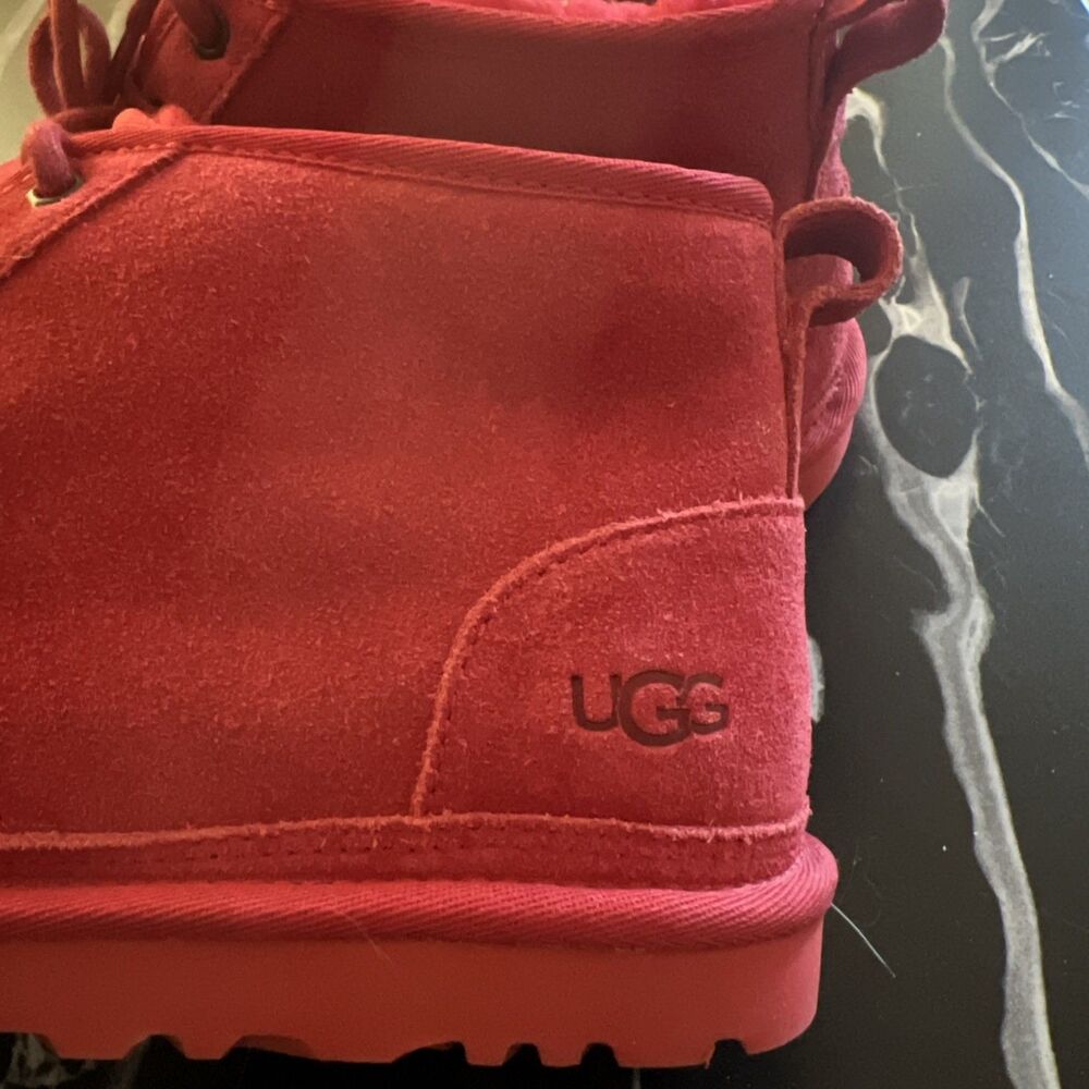UGG Neumel Red Chukka Mens Size US 8, EU 41 Ankle Boots Suede Lace Up - Picture 3 of 15